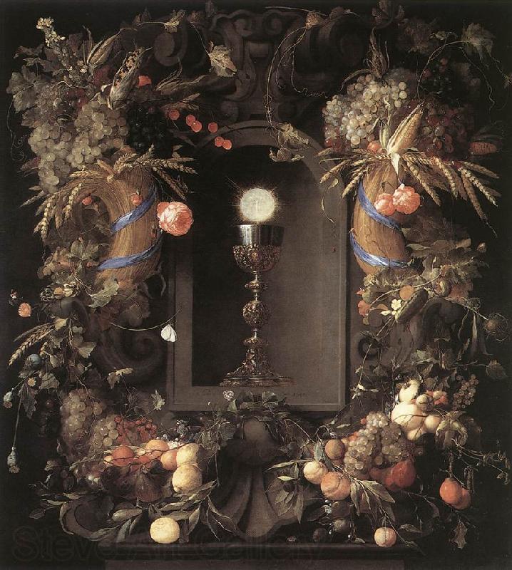 HEEM, Jan Davidsz. de Eucharist in Fruit Wreath sg Norge oil painting art
